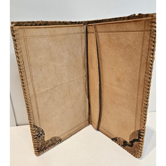 Old Vintage Hand Made Snakeskin & Leather Large Wallet Bi-Fold Good Shape - Picture 5 of 14
